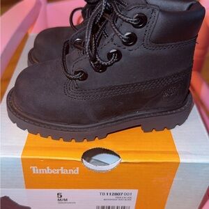 Timberland Kids Black Lace-Up Boots